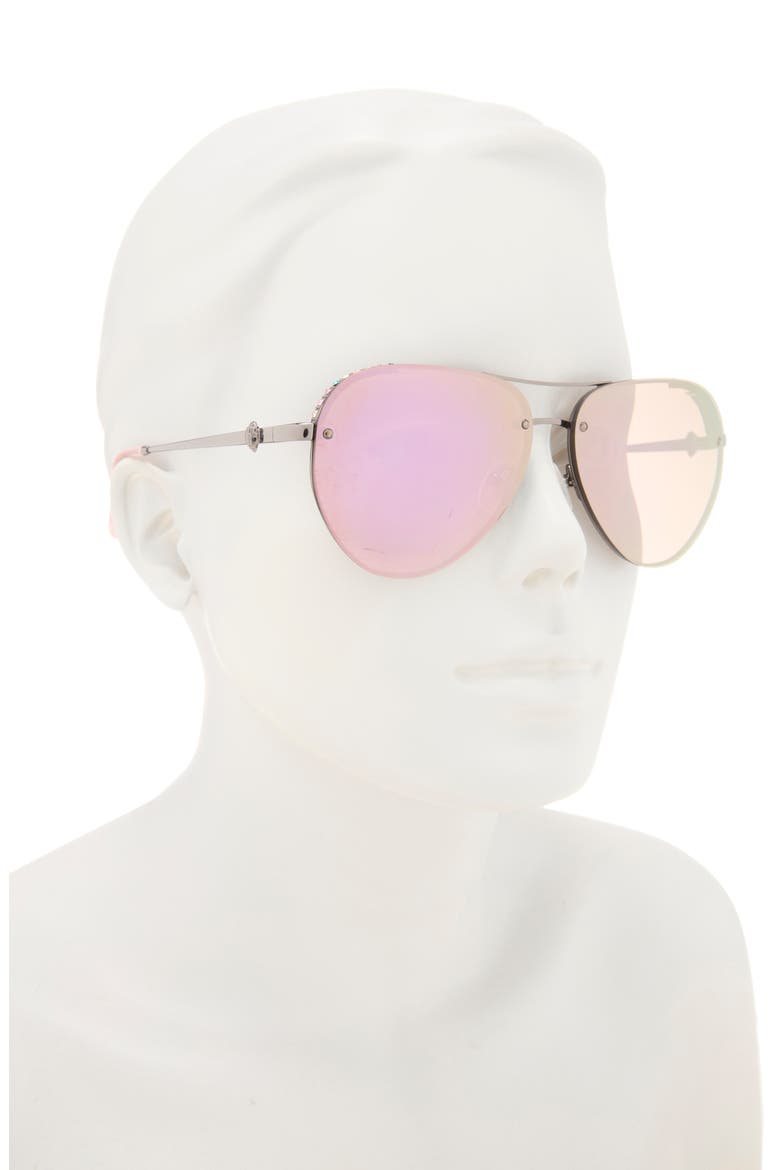 60mm Aviator Sunglasses, Alternate, color, GUNMETAL/ MULTI