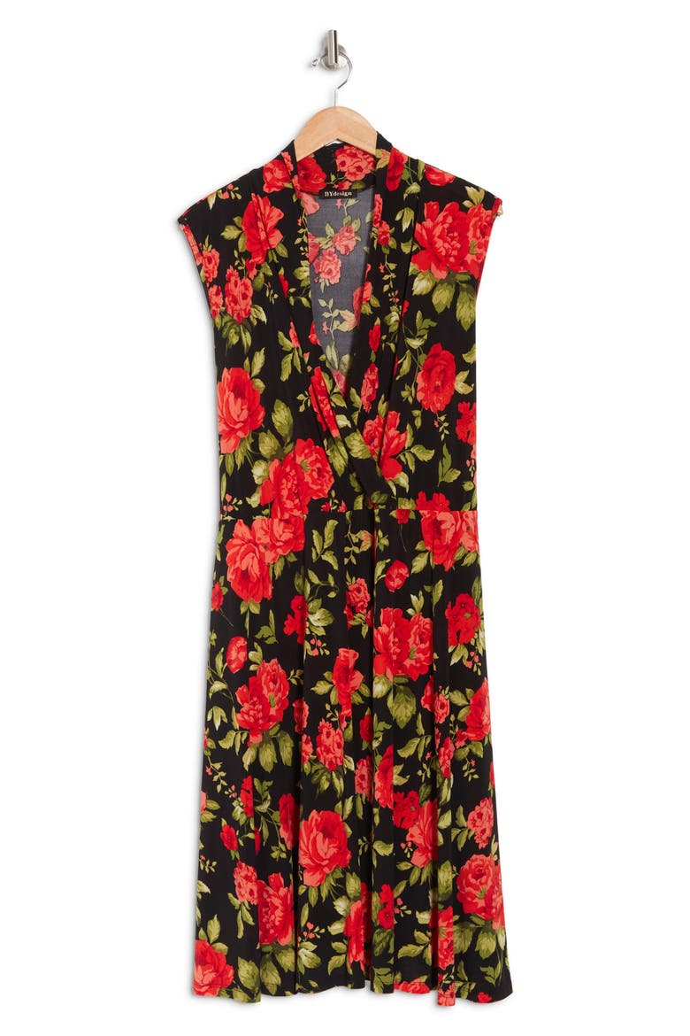 Prescott Fit & Flare Belted Knee Length Dress, Alternate, color, CARNATION