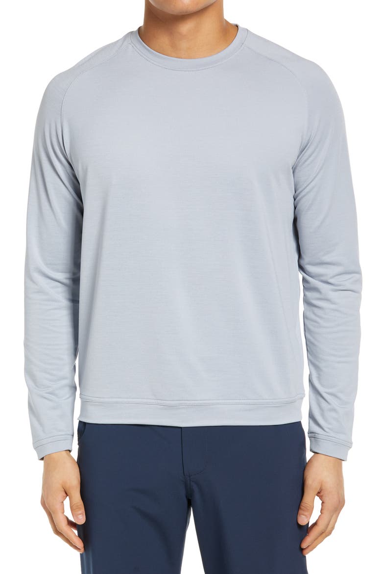 Cradle Crewneck Long Sleeve Performance Shirt, Main, color, LONDON