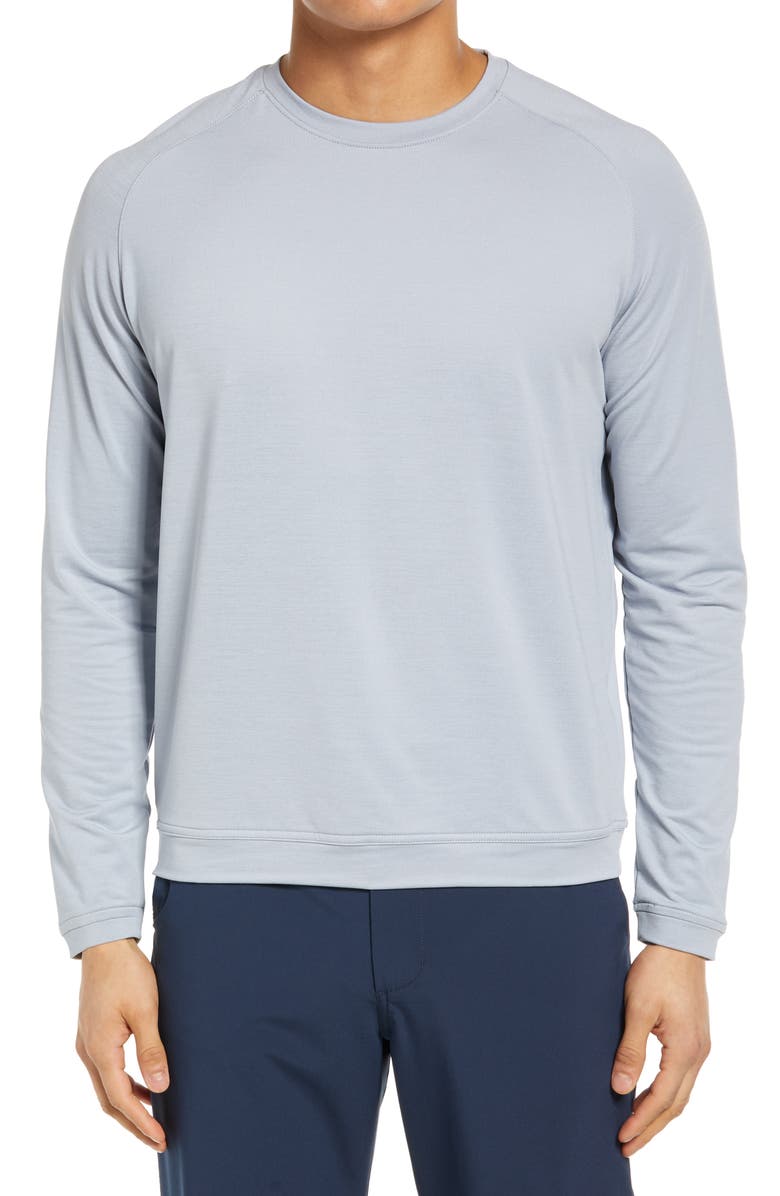 Peter Millar Cradle Crewneck Long Sleeve Performance Shirt, Main, color, 