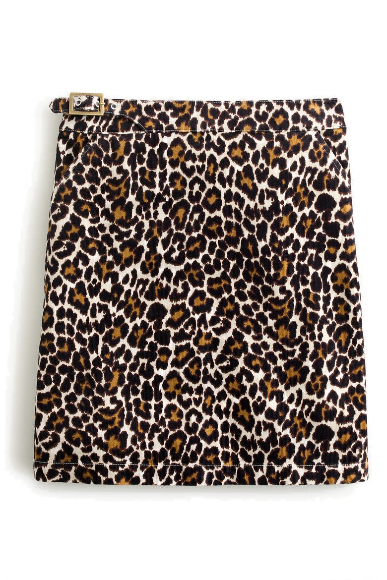 Buckle Miniskirt, Alternate, color, IVORY BROWN