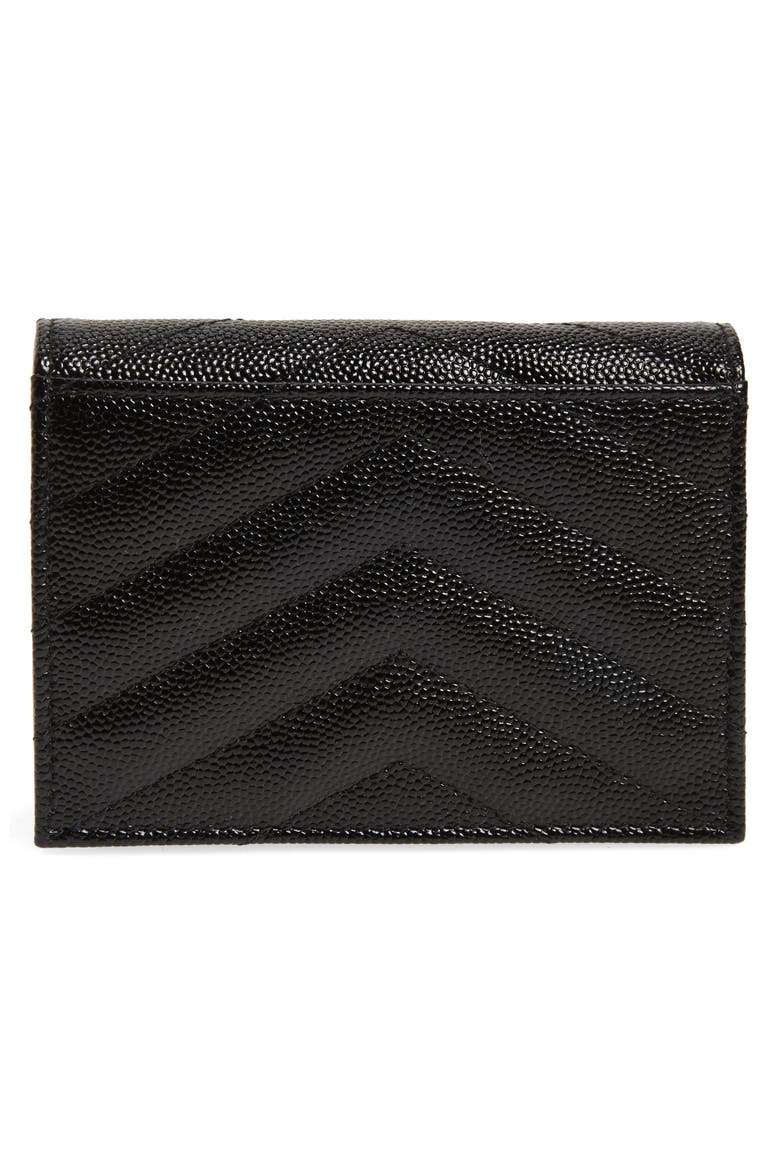 Monogram Quilted Leather Leather Flap Card Case, Alternate, color, NOIR