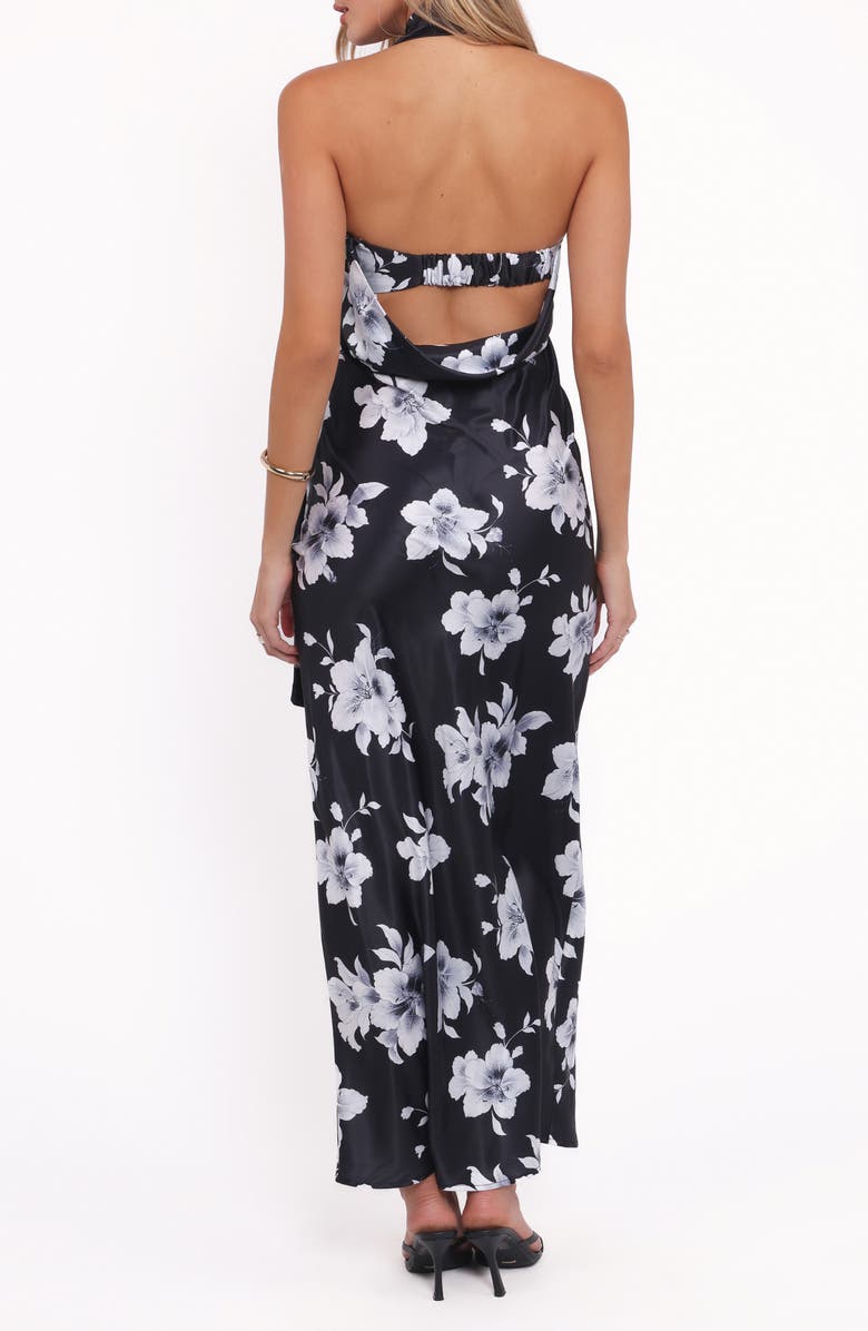 Petal & Pup Freida Maxi Halter Dress, Alternate, color, Black Floral