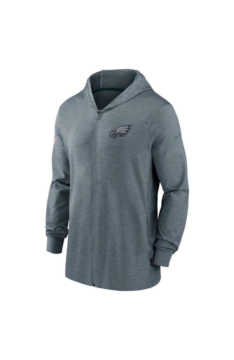 Nike Men's Nike Heather Gray Philadelphia Eagles Sideline Team Pop Full-Zip Hoodie Jacket, Alternate, color, Heather Gray