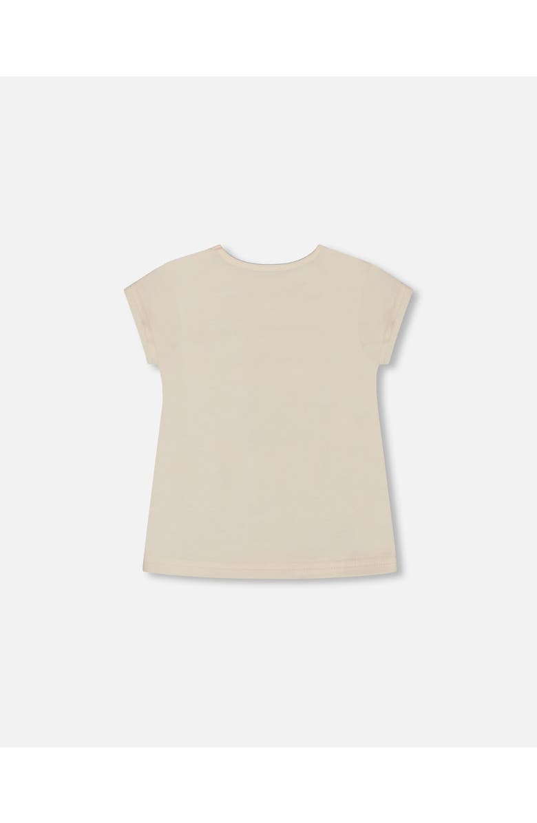 Deux par Deux Girl's Organic Cotton Tee Cream And Koala, Alternate, color, 