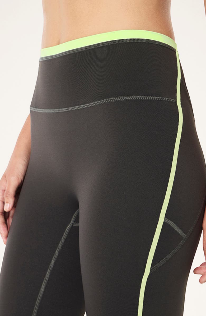 P.E Nation Rapid Pocket Leggings, Alternate, color, Caviar/ Washed Lime