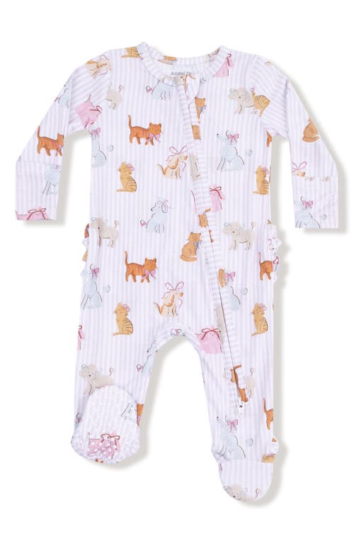 Angel Dear Fancy Pets Ruffle Zip Footie In Multi