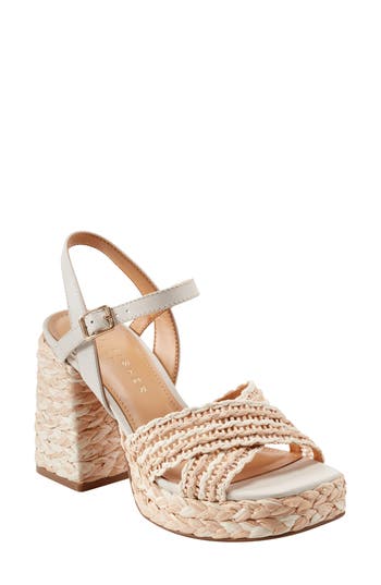 Marc Fisher Ltd Juliey Ankle Strap Platform Sandal In Sand