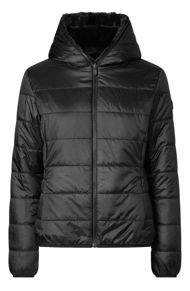 Save The Duck Laila Faux Fur Lined Reversible Recycled Polyester Puffer Jacket, Alternate, color, 