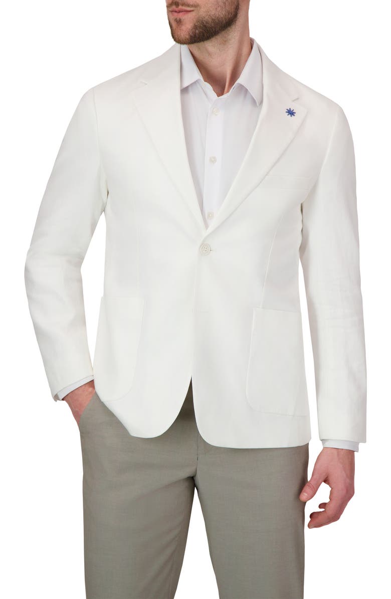 Report Collection Linen Blend Stretch Sport Coat, Alternate, color, White