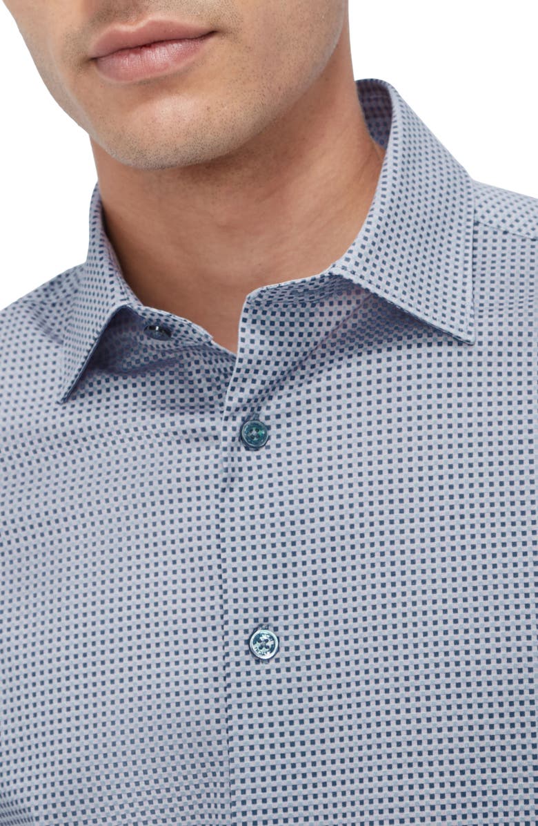 Bugatchi James OoohCotton<sup
®</sup
Microcheck Button-Up Shirt, Alternate, color, Camel