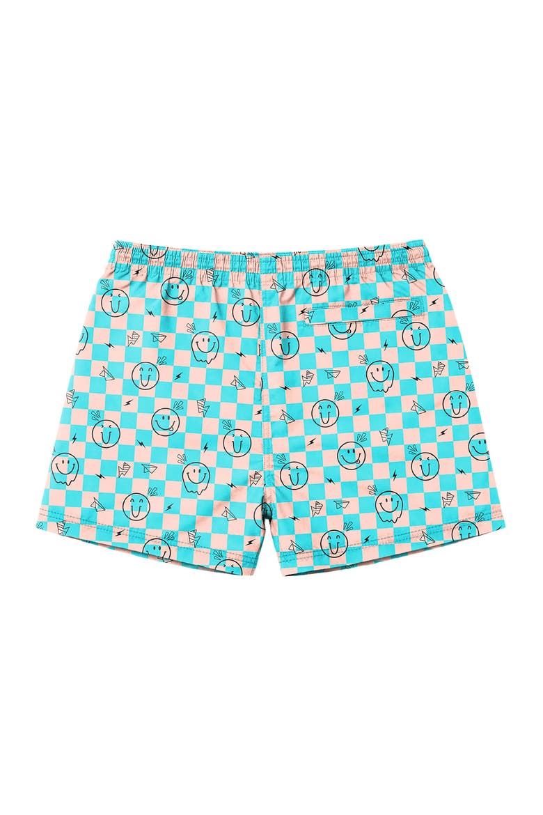 Boys Retro Smiley Print Board Shorts, Alternate, color, Multicolor