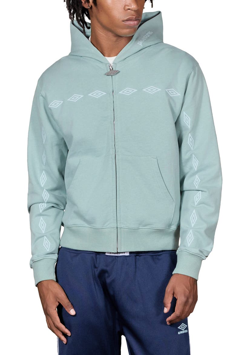 x Umbro Diamonds Fitted Zip Hoodie, Main, color, SAGE