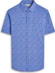 Bugatchi Miles OoohCotton® Geo Print Short Sleeve Button-Up Shirt