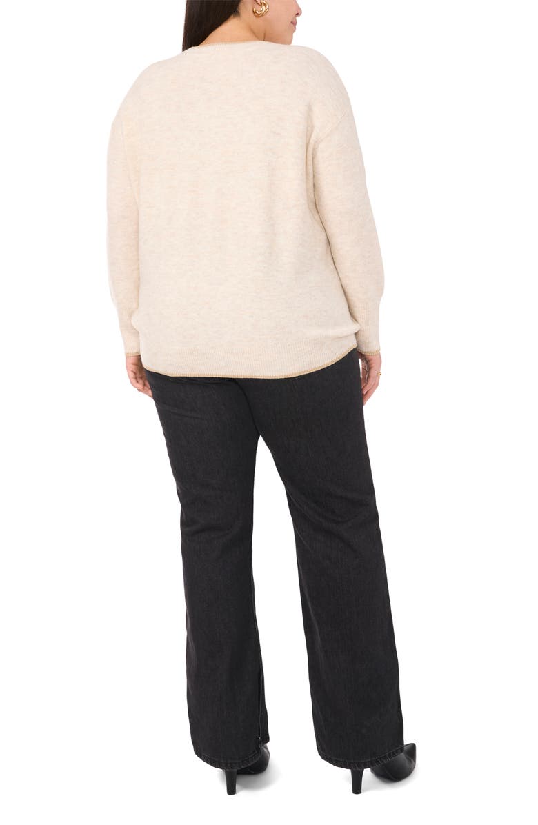 Vince Camuto Metallic Trim Relaxed Fit Sweater, Alternate, color, Malted