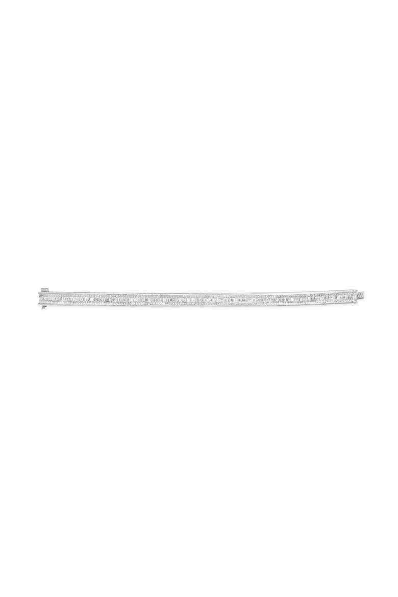 14K White Gold 7 7/8 Cttw Princess and Baguette Diamond Eternity Tennis Bracelet, Alternate, color, White