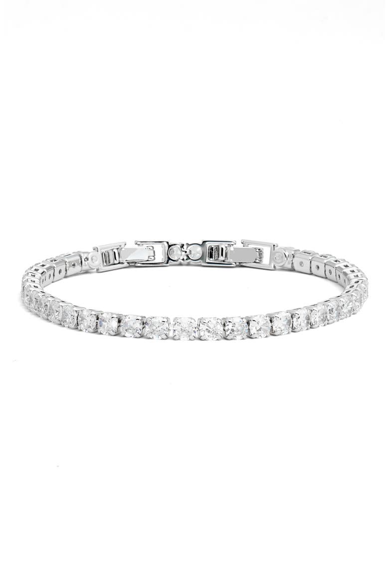 Cubic Zirconia Tennis Bracelet, Main, color, CLEAR- SILVER