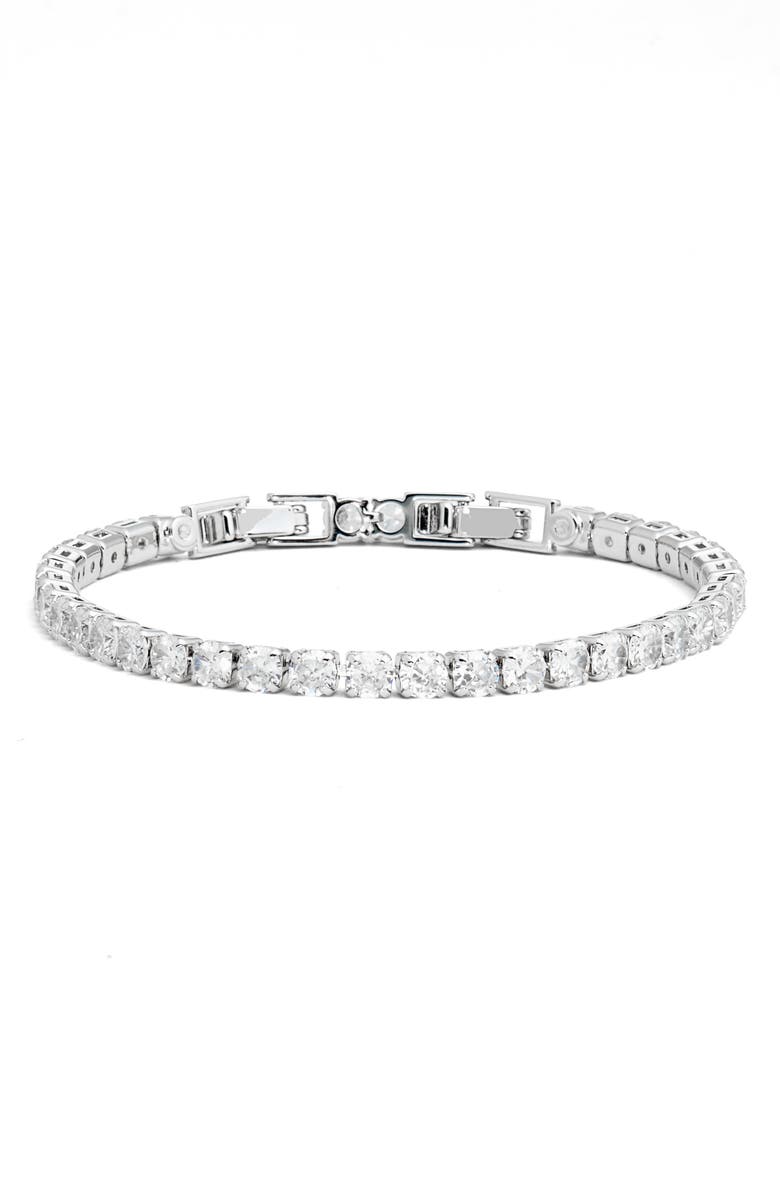 Nordstrom Cubic Zirconia Tennis Bracelet, Main, color, Clear- Silver