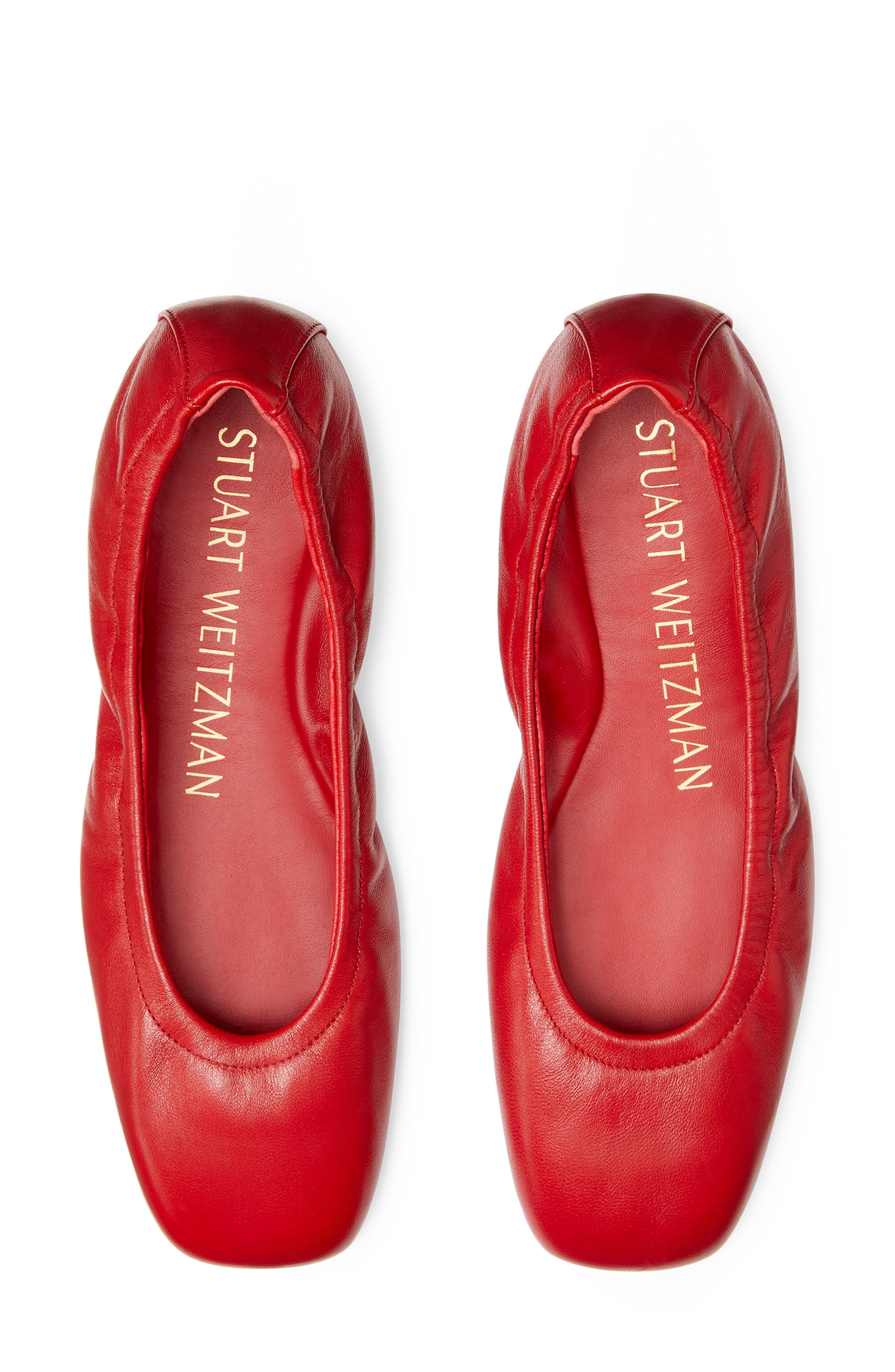 Leather Ballet Flat, Alternate, color, CHERRY