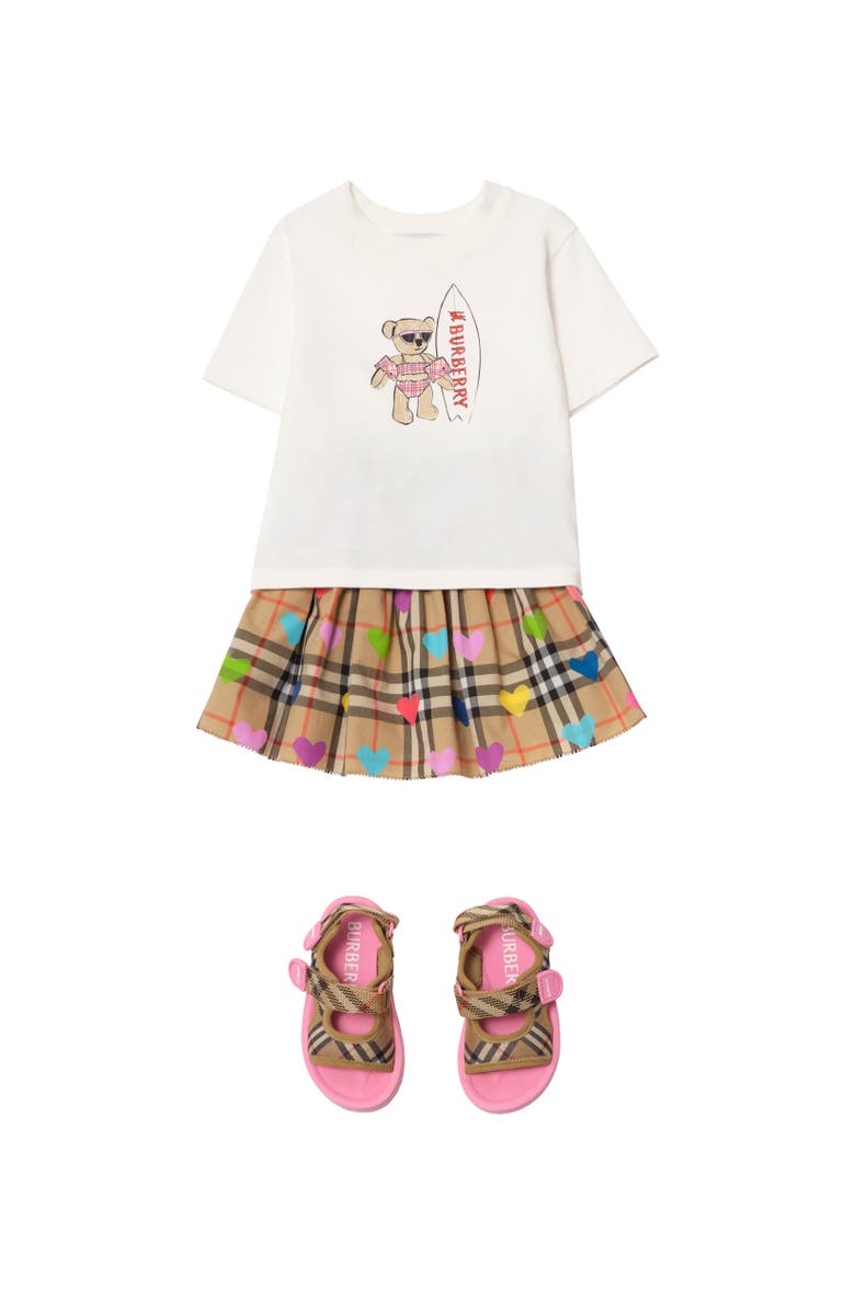 Burberry Surfer Bear Cotton T-shirt, Alternate, color, Chalk White