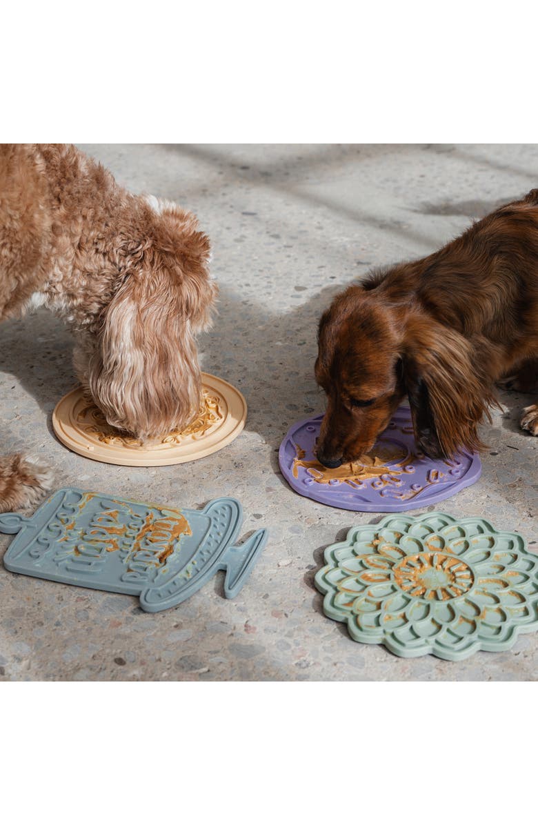 Dexypaws Enrichment Lick Mat Lilac Donut Delight Grooved Silicone, Alternate, color, Purple