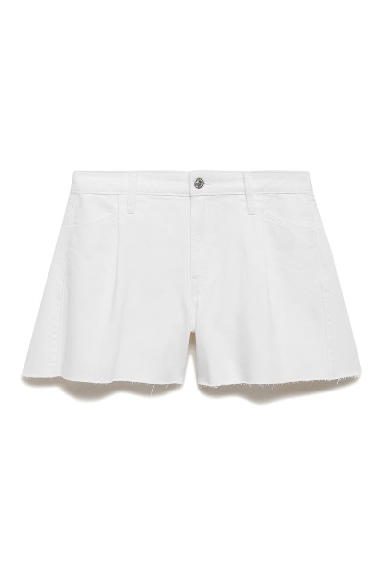 Frayed Hem Denim Shorts, Alternate, color, WHITE