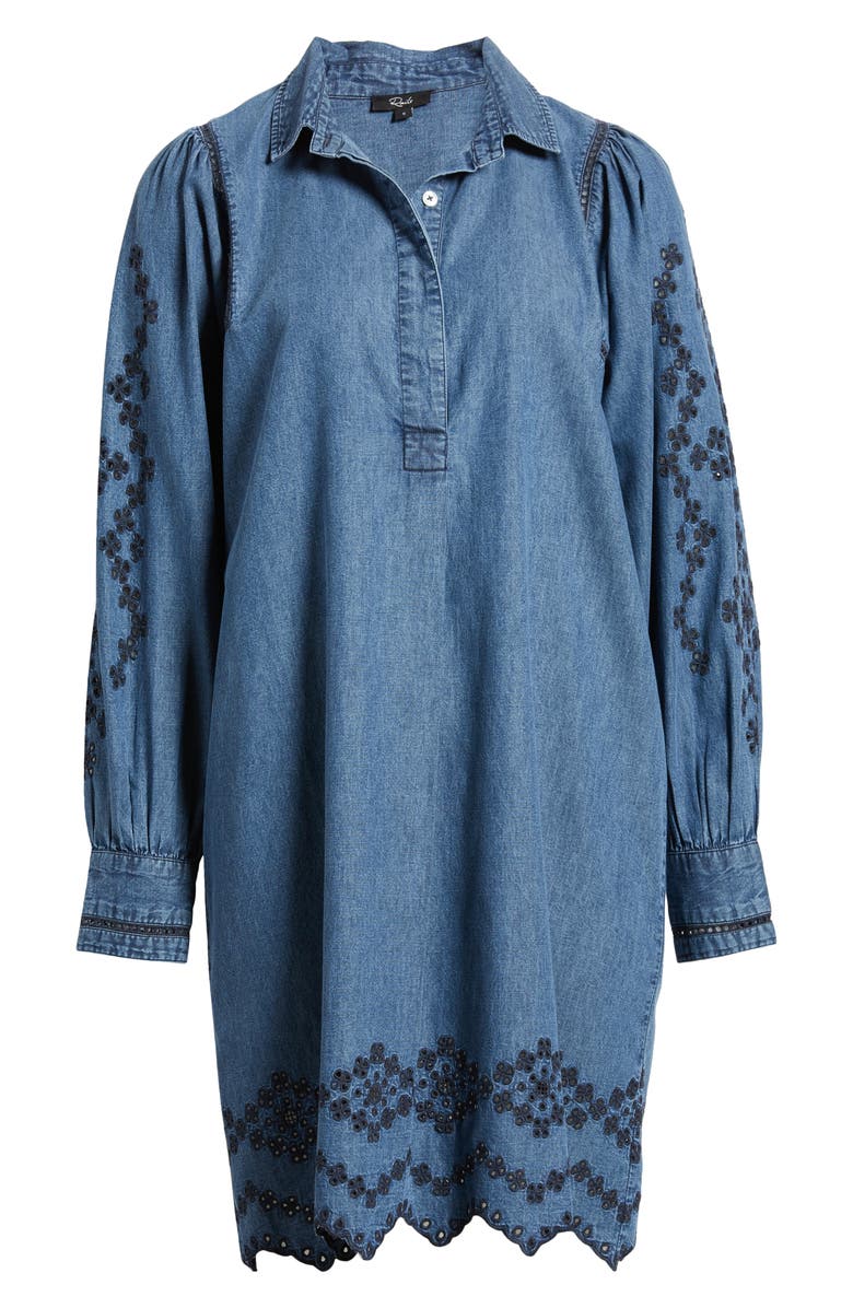 Rails Fernanda Long Sleeve Denim Dress, Alternate, color, 