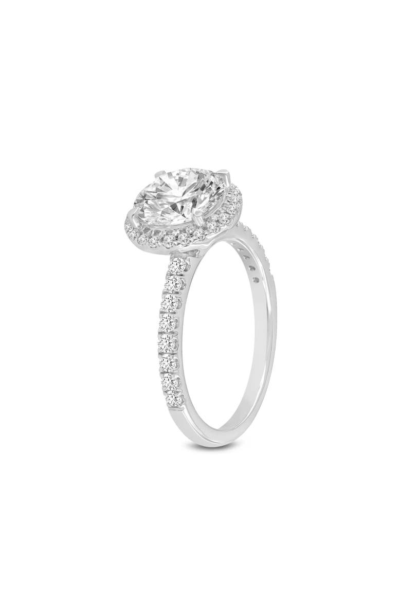 LuvMyJewelry Niri 14K White Gold Round Lab Grown Halo Cathedral Diamond Ring - 2.45 Ct, Alternate, color, 14K White Gold