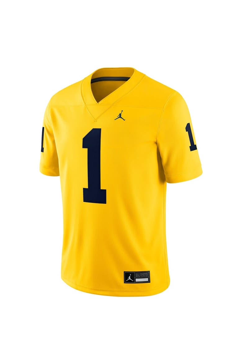 Men's Jordan Brand #1 Maize Michigan Wolverines Alternate Game Jersey, Alternate, color, Maize