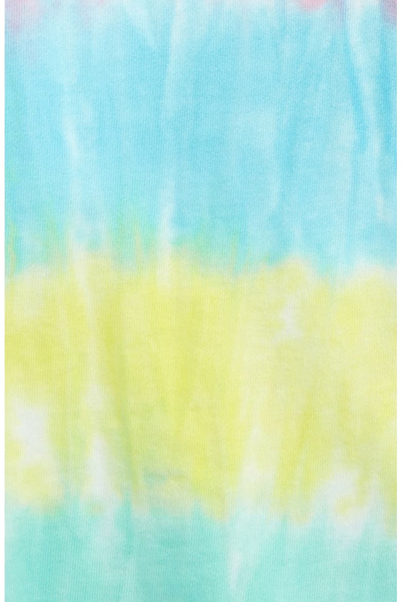 Kids' Tie Dye Crop French Terry Top, Alternate, color, CORAL CAMELIA RAINBOW TIE DYE