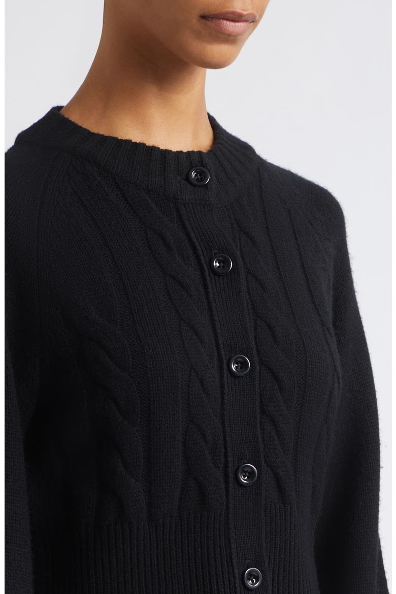 Rita Cable Knit Cardigan, Alternate, color, JET