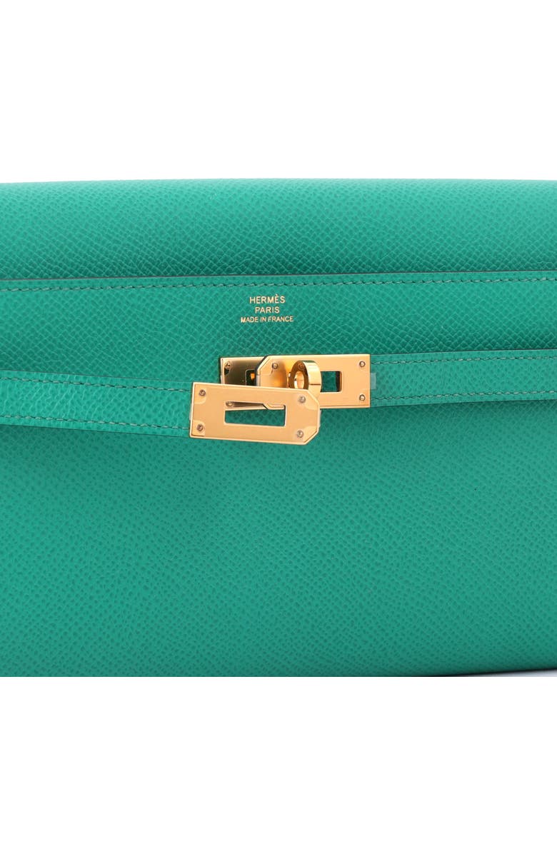 Pre-Owned Hermes Kelly To Go Wallet Verso Epsom, Alternate, color, Verso - Vert Jade/Bleu Brume
