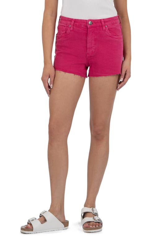 Kut From The Kloth Jane Raw Hem Denim Shorts In Fuchsia