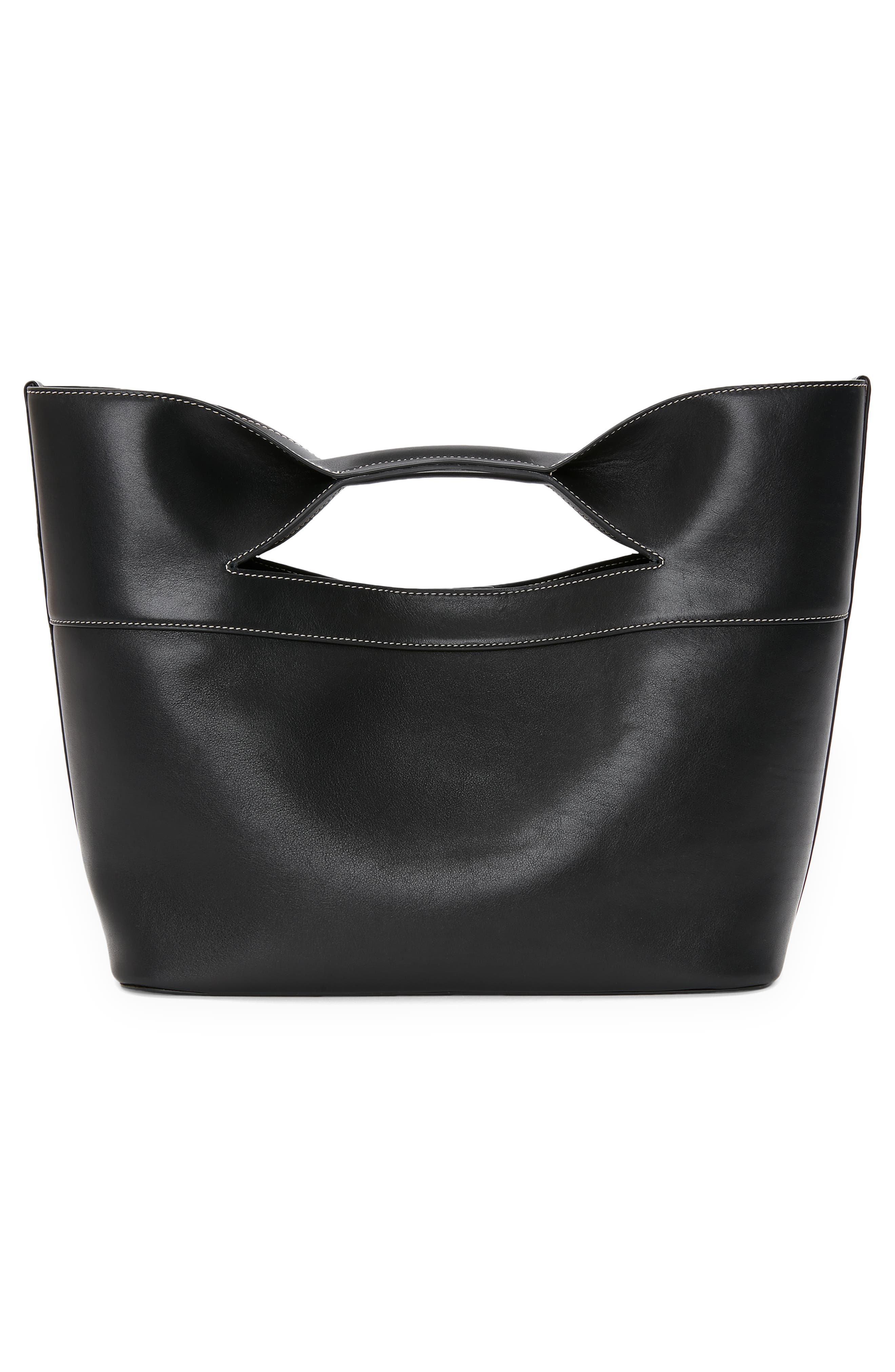 McQueen The Small Bow Leather Bag, Alternate, color, 
