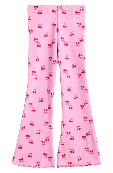 Kids' Cherry Print Rib Flare Leggings (Little Kid & Big Kid)