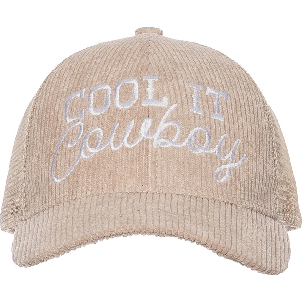 Totalee Gift Cool It Cowboy Corduroy Trucker Hat Cotton Brown