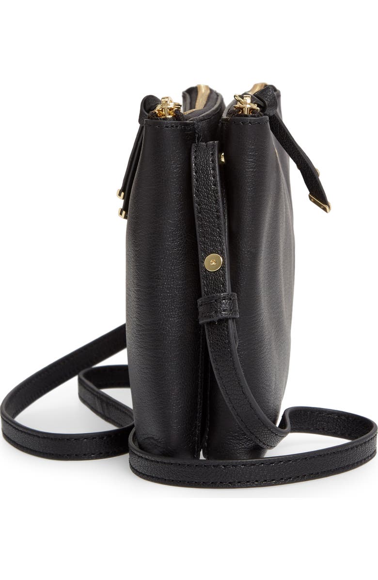 Ted Baker London Daniibar Double Zip Leather Crossbody Bag, Alternate, color,