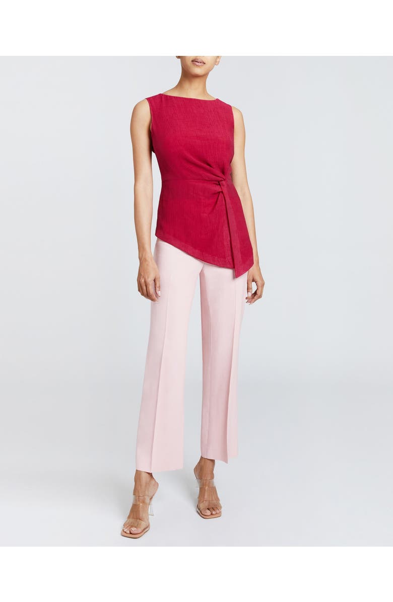 Santorelli AURORA Sleeveless Blouse with Side Waist Twist, Main, color,