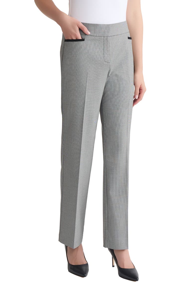 KASPER Slim Fit Pants, Alternate, color, Black/ Vanilla Ice