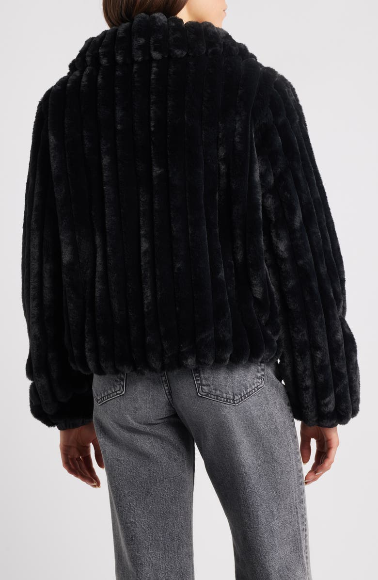 Save The Duck Elina Water Repellent Faux Fur Jacket, Alternate, color, Black