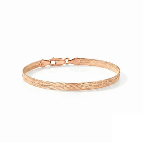 Italian Herringbone Sterling Chain Bracelet