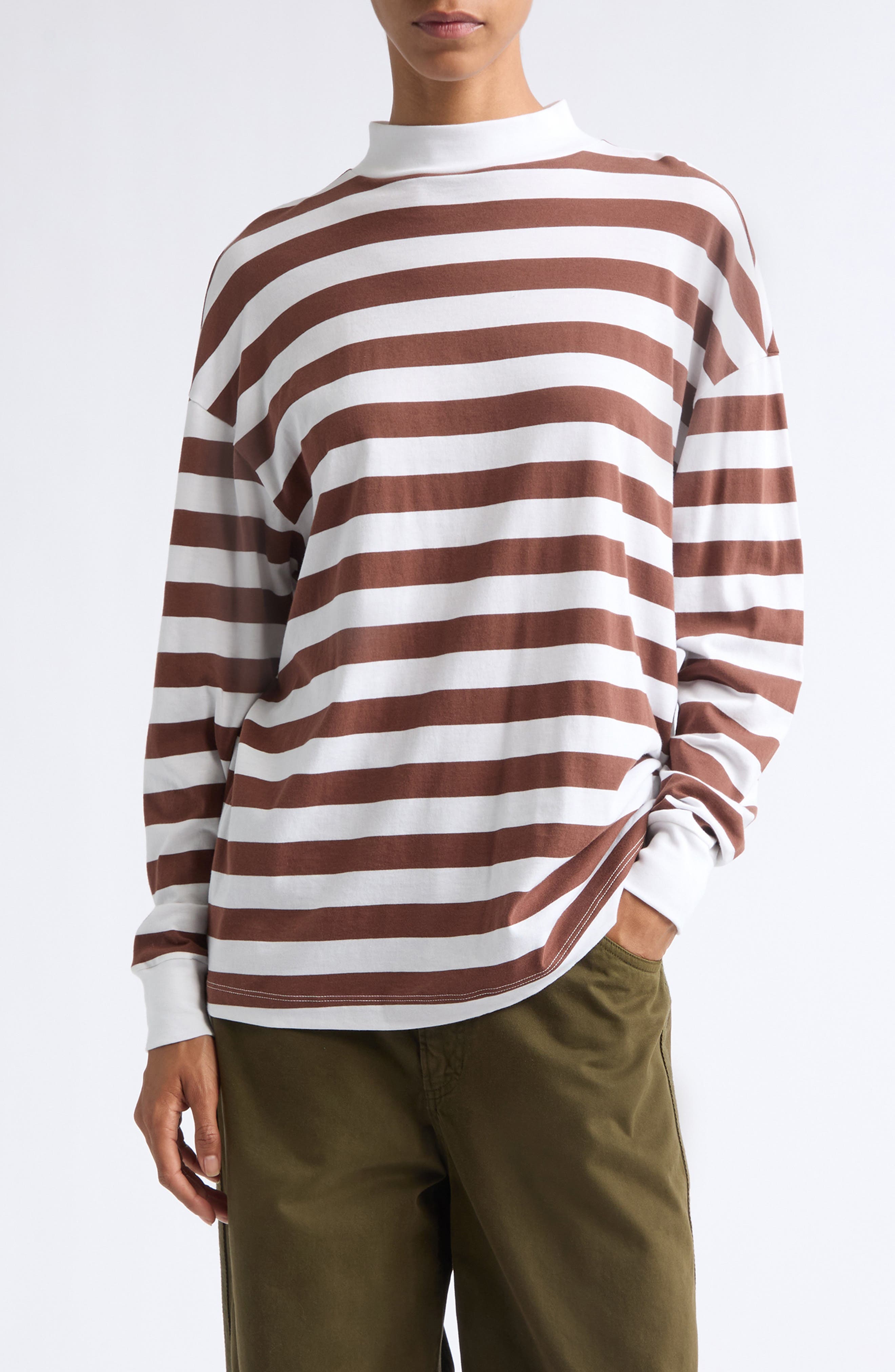 selected BROWN RUGBY STRIPE