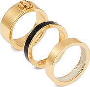 Tory Burch Icon Enamel Set of 3 Rings