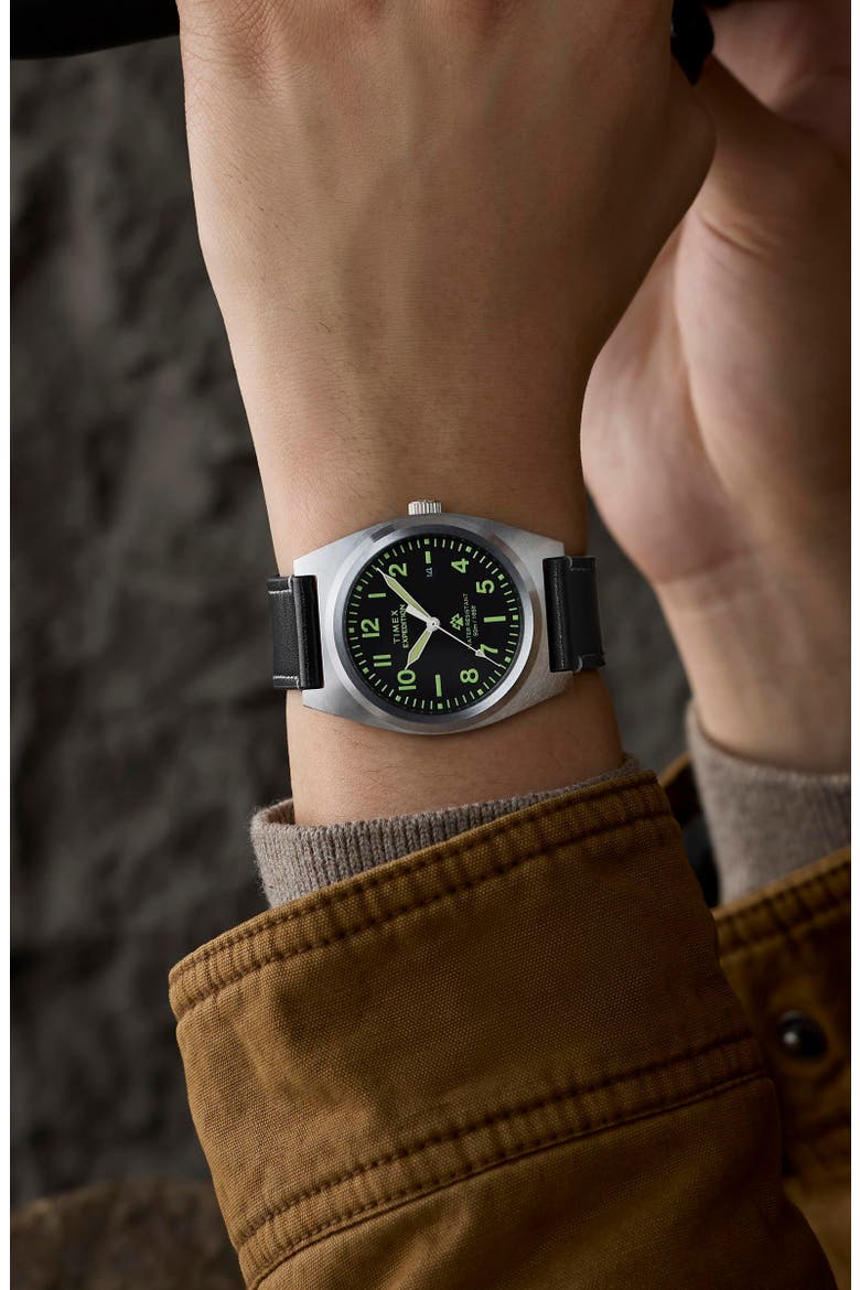 Expedition Capstone Silicone Strap Watch, 41mm, Alternate, color, SILVER-TONE