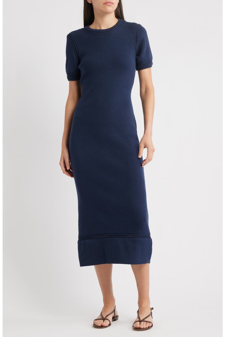 Morisette Organic Cotton Knit Midi Dress, Main, color, MIDNIGHT BLUE