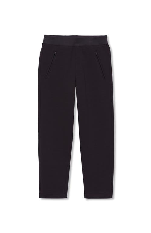 Lands' End Boys Husky Iron Knee Tech Knit Joggers In Black