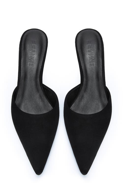 Femme La St. Honore Kitten Heel Mule In Black