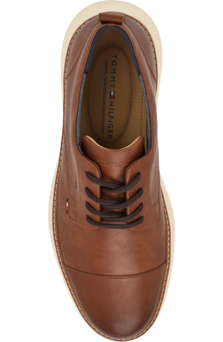 Tommy Hilfiger <p>Fader Faux Leather Cap Toe Derby (Men)</p>, Alternate, color, Medium Brown