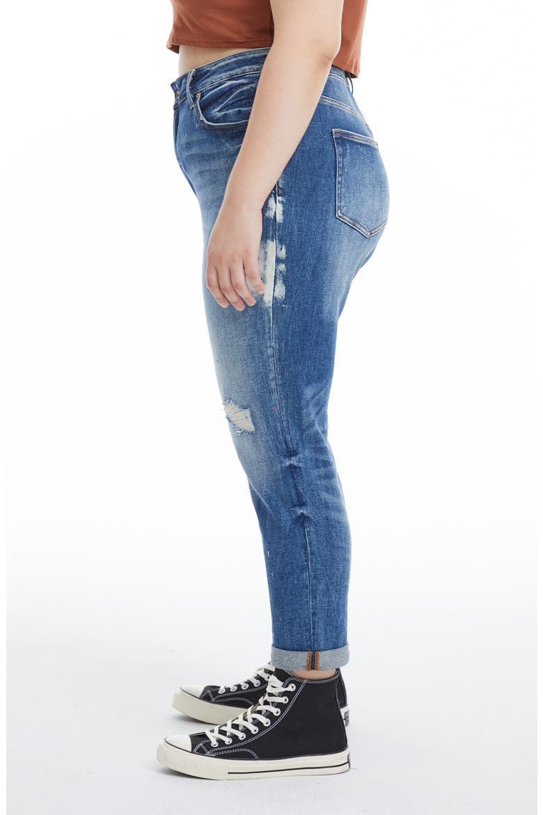 Painted High Waist Cuff Mom Jeans, Alternate, color, MASCARA