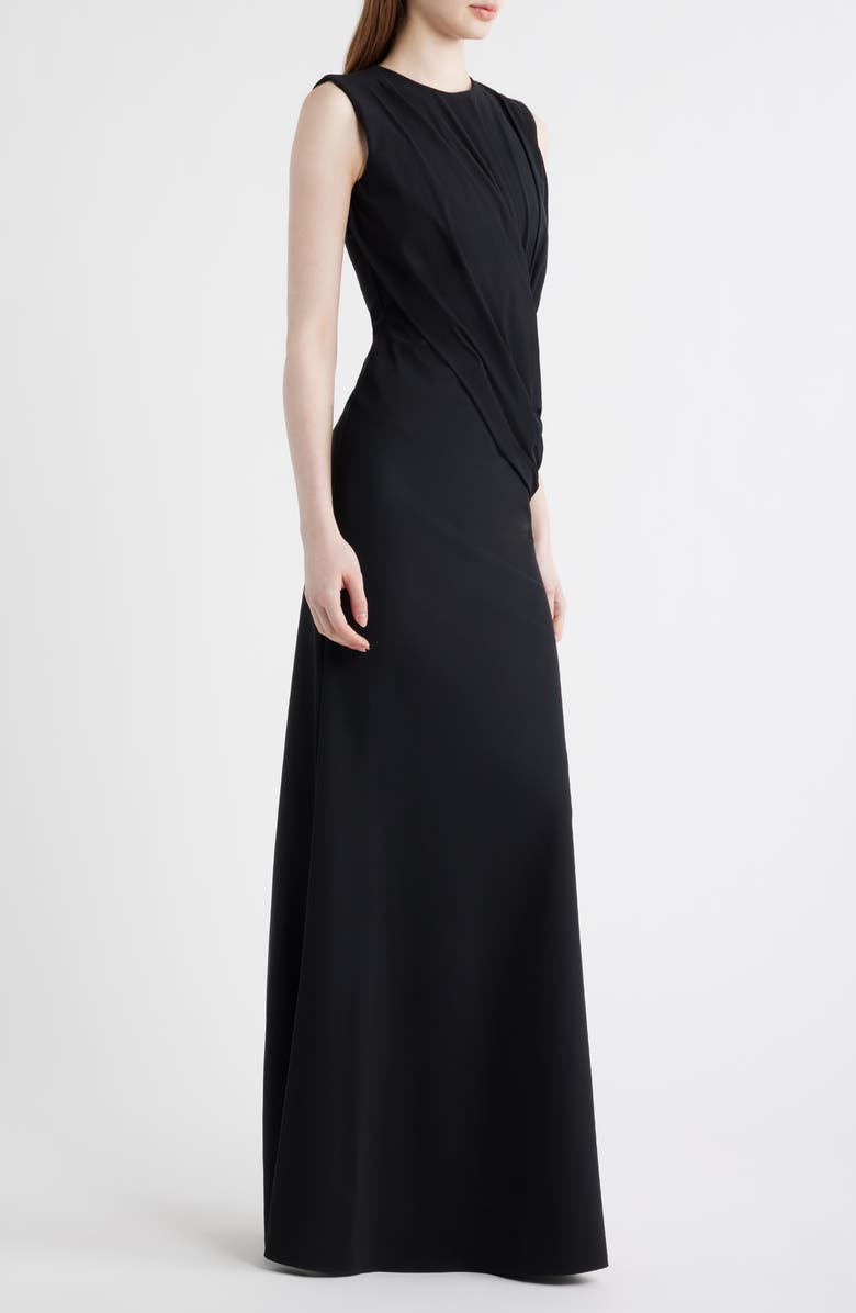 Chiara Boni La Petite Robe Frozy Ruched Sleeveless Gown, Alternate, color, 37 Black